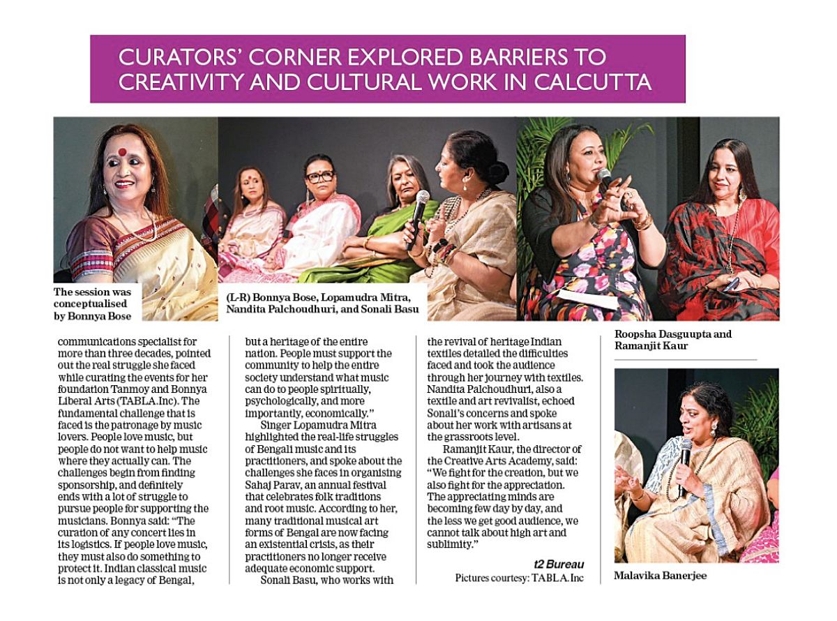 Barriers to Creativity & Cultural Work in Calcutta - The Telegraph-t2